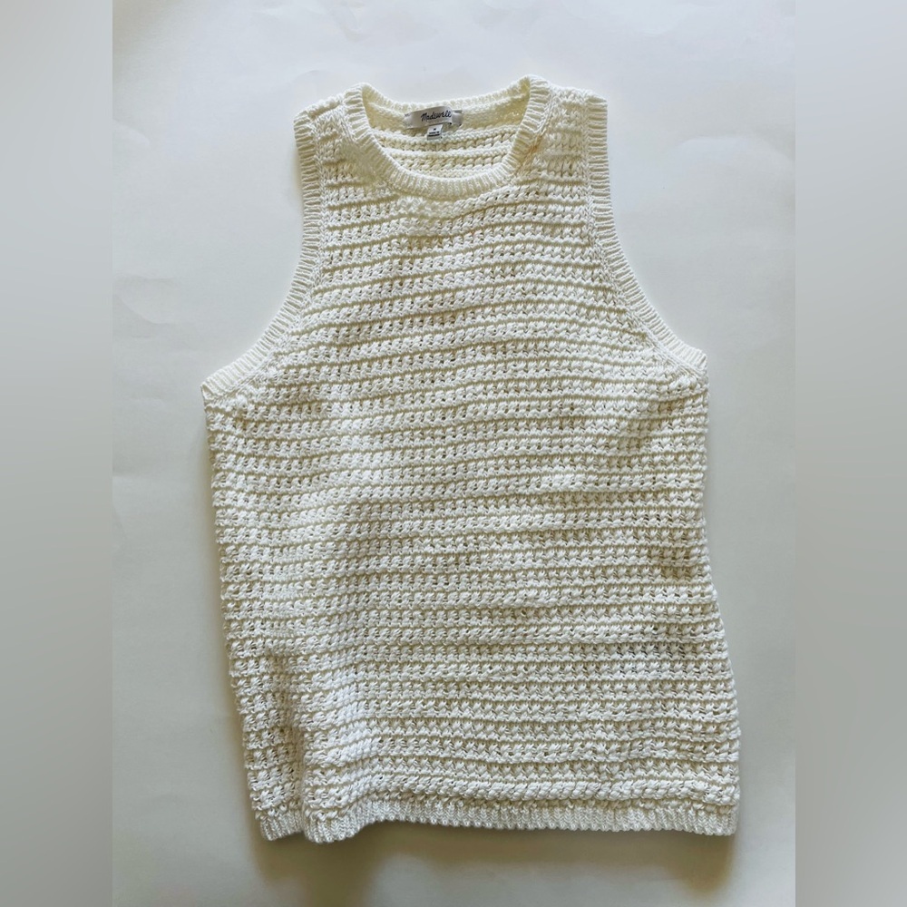 Madewell Cream Crochet Knit Tank